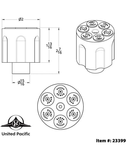  Chrome Aluminum Gun Barrel Air Valve Knob - Screw-On | Part Number: 23399