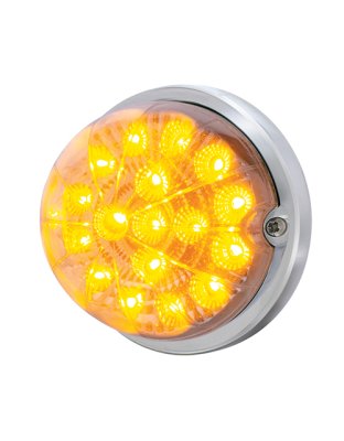 17 LED Dual Function Watermelon Clear Reflector Flush Mount Kit - Amber LED/Clear Lens | Part Number: 37914