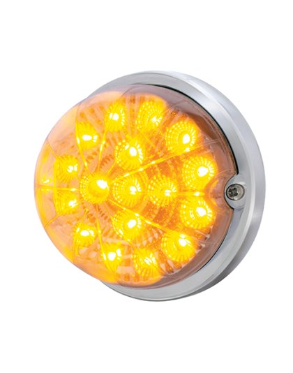 17 LED Dual Function Watermelon Clear Reflector Flush Mount Kit - Amber LED/Clear Lens | Part Number: 37914