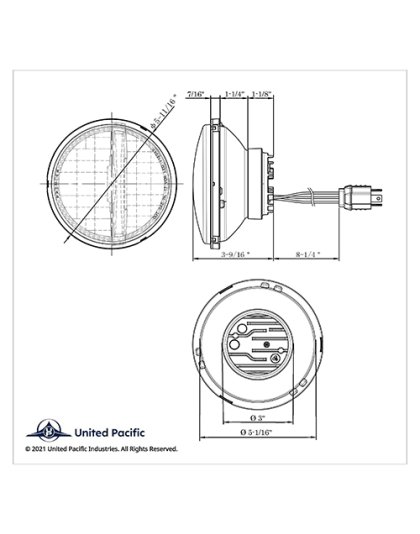 ULTRALIT - 8 High Power LED 5-3/4&quot; Headlight - Silver | Part Number: 31201