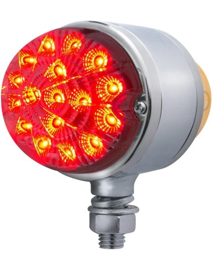 17 LED Dual Function Reflector Double Face Light - Amber &amp; Red LED/Clear Lens | Part Number: 39546