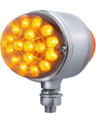 17 LED Dual Function Reflector Double Face Light - Amber &amp; Red LED/Clear Lens | Part Number: 39546