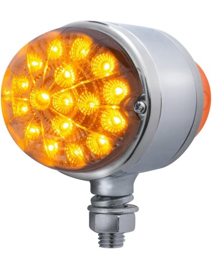 17 LED Dual Function Reflector Double Face Light - Amber &amp; Red LED/Clear Lens | Part Number: 39546