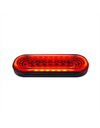 22 LED 6&quot; Oval Abyss Light (Stop, Turn &amp; Tail) - Red LED/Clear Lens | Part Number: 36571