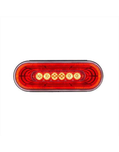 22 LED 6&quot; Oval Abyss Light (Stop, Turn &amp; Tail) - Red LED/Clear Lens | Part Number: 36571