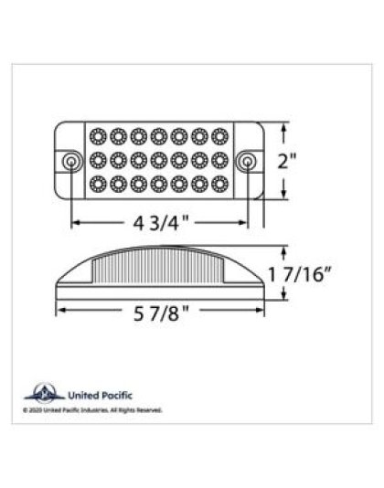 21 LED Reflector Rectangular Light (Clearance/Marker) - Amber LED/Clear Lens | Part Number: 38296