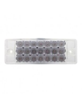 21 LED Reflector Rectangular Light (Clearance/Marker) - Amber LED/Clear Lens | Part Number: 38296