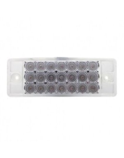 21 LED Reflector Rectangular Light (Clearance/Marker) - Amber LED/Clear Lens | Part Number: 38296