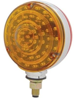  LED Single Stud Double Face Turn Signal Light - Amber &amp; Red LED/Amber &amp; Red Lens | Part Number: 38113