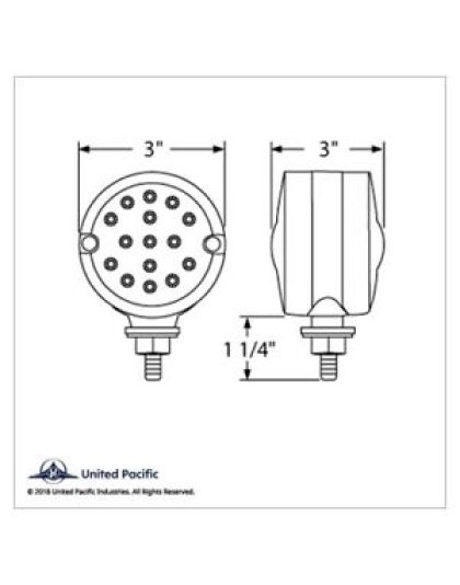 3&quot; Dual Function Reflector Double Face Light - Amber &amp; Red LED/Clear Lens | Part Number: 39562