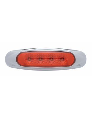 4 LED Reflector Light (Clearance/Marker) - Red LED/Red Lens | Part Number: 39399