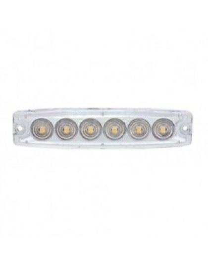 6 High Power LED Super Thin Warning Light - Amber LED/Clear Lens| Part Number: 36683B