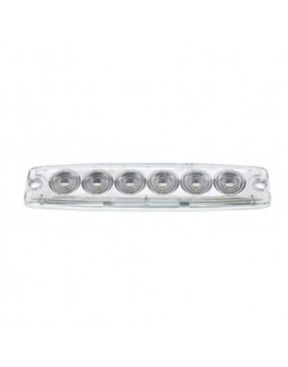 6 High Power LED Super Thin Warning Light - Amber LED/Clear Lens| Part Number: 36683B