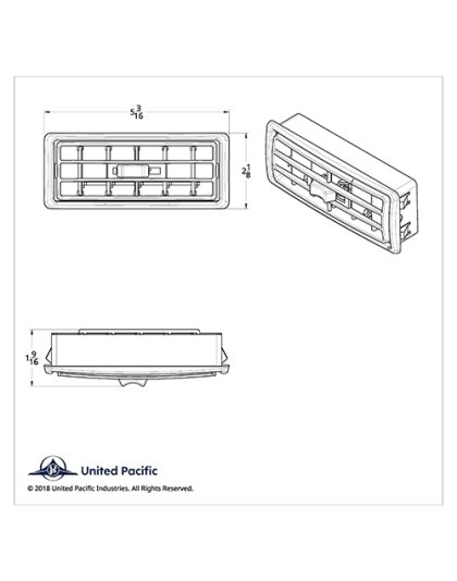 Chrome Plastic A/C Vent For 2002  Kenworth - Center | Part Number: 41104