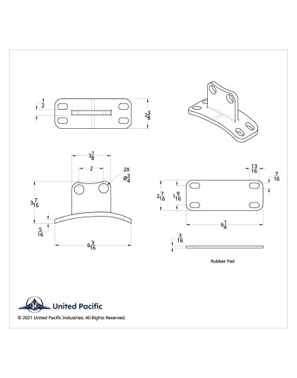 Stainless Lower Exhaust Bracket For Peterbilt 359/379 | Part Number: 21299