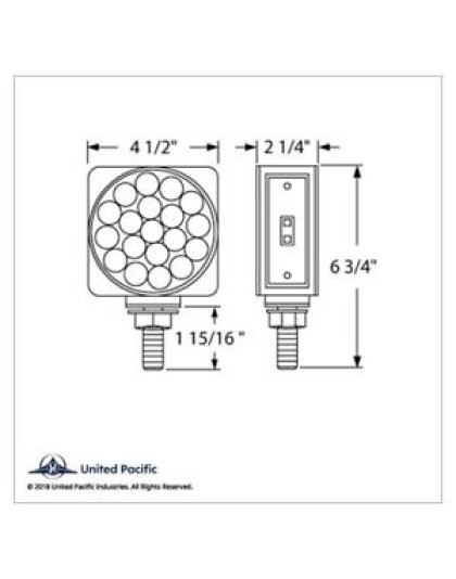 LED Single Stud Double Face Turn Signal Light - Amber LED/Amber Lens| Part Number: 38709