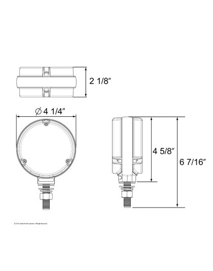 54 LED Single Stud Double Face GloLight (Turn Signal) - Amber &amp; Red LED/Clear Lens | Part Number: 37084