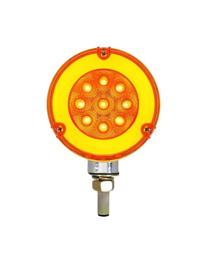 54 LED Single Stud Double Face GloLight (Turn Signal) - Amber &amp; Red LED/Clear Lens | Part Number: 37084