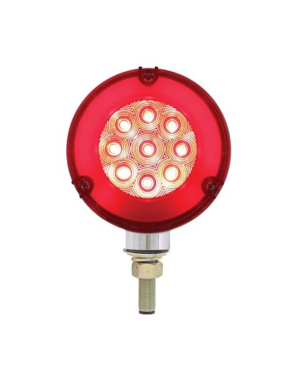 54 LED Single Stud Double Face GloLight (Turn Signal) - Amber &amp; Red LED/Clear Lens | Part Number: 37084