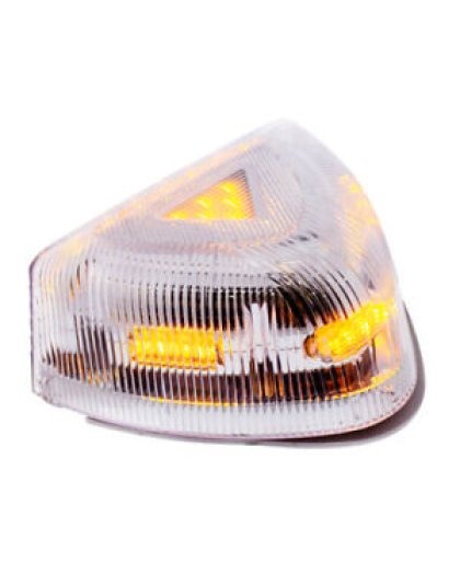  37 LED Turn Signal Light With Chrome Base For 1987-2007 Peterbilt 379/378/357- Amber LED/Clear Lens | Part Number: 39437