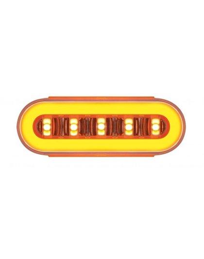 22 LED 6&quot; Oval Clear Lens With Halo Insert GloLight Light - Amber LEDs/Amber Insert | Part Number: 36925