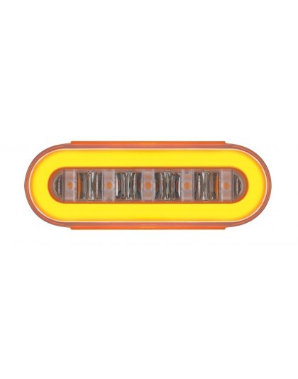 22 LED 6&quot; Oval Clear Lens With Halo Insert GloLight Light - Amber LEDs/Amber Insert | Part Number: 36925