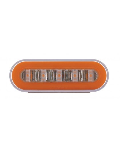 22 LED 6&quot; Oval Clear Lens With Halo Insert GloLight Light - Amber LEDs/Amber Insert | Part Number: 36925