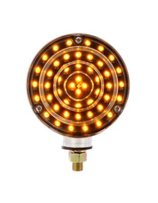  88 LED Single Stud Double Face Turn Signal Light - Amber &amp; Red LED/Clear Lens | Part Number: 38114