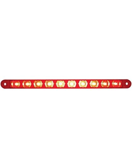 10 LED 9&quot; Light Bar (Stop, Turn &amp; Tail) - Red LED/Red Lens  | Part Number: 38943B