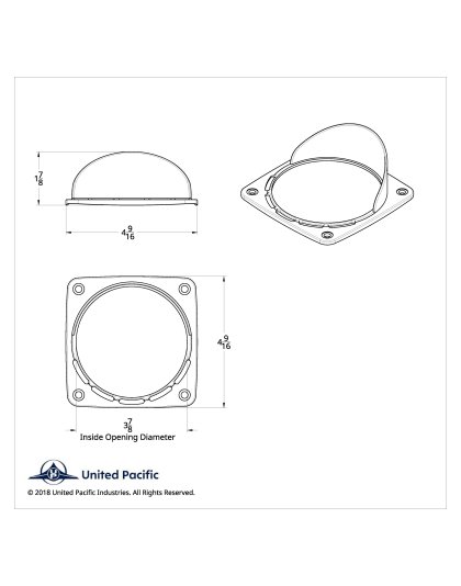  LED Square Double Face Light Bezel With Visor - Fits Up 38701 Series| Part Number: 32116