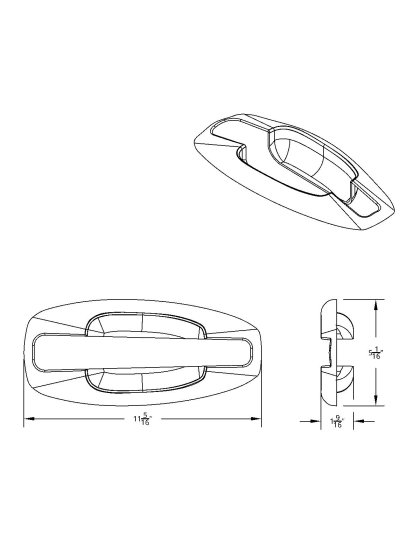  Chrome Exterior Door Handle Cover For Kenworth T680/T880 (2013-2023) &amp; W990 (2019-2023) - Passenger | Part Number: 41543