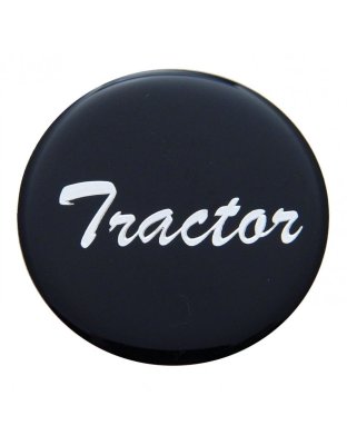 &quot;Tractor&quot; Glossy Air Valve Knob Sticker Only - Black | Part Number: 23222-1K