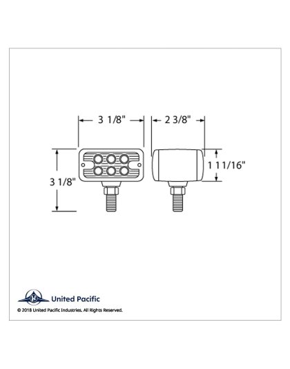 12 LED Dual Function Double Face Light - T-Mount - Amber &amp; Red LED/Amber &amp; Red Lens | Part Number: 39408