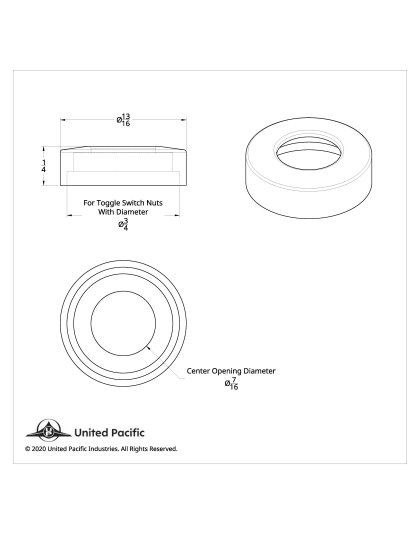  Chrome Plastic Toggle Kenworth Switch Nut Covers For Diameter Round Nut (6-Pack) | Part Number: 40891