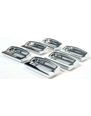 Chrome Plastic Switch Label Covers With Visor For 2001 &amp; Older Peterbilt (6-Pack) | Part Number: 40956