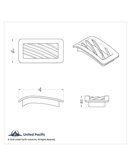 Chrome Plastic A/C Vent For 2001-2005 Peterbilt - Passenger | Part Number: 41102