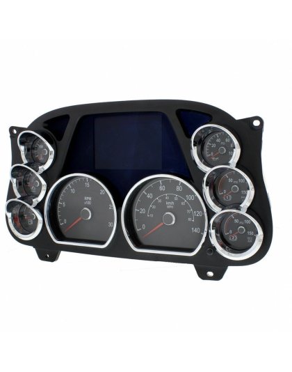 Chrome Plastic Center Dash 3-Gauge Cluster Bezel With Visor For 2013-2021 Peterbilt 579-Left | Part Number: 41754