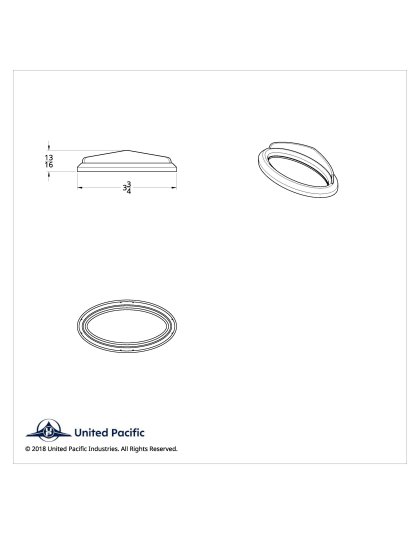 Chrome Plastic Bezels With Visor For 3&quot; X 1-1/8&quot; Peterbilt Door Emblem (Card of 2) | Part Number: 20592