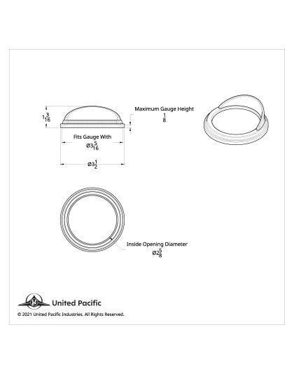  Chrome Plastic Pyrometer Gauge Bezel With Visor For Freightliner -Classic Design | Part Number: 20542