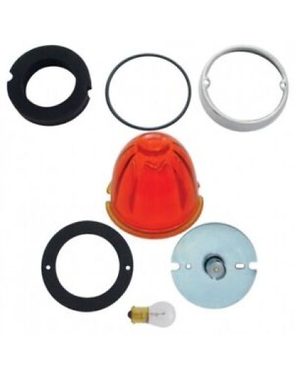 Grakon 1000 Style Cab Light Conversion Kit With Watermelon Glass Lens &amp; 1156 Base - Dark Amber | Part Number: 32164