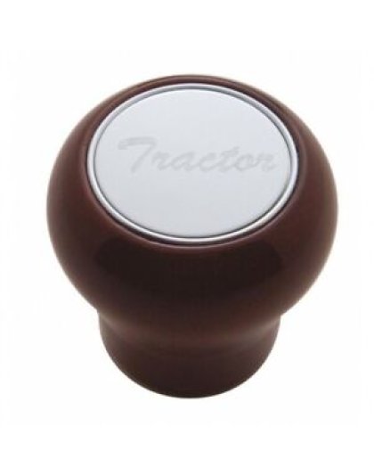 &quot;Tractor&quot; Wood Air Valve Knob - Stainless Plaque | Part Number: 23358