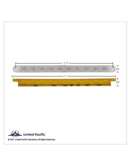 10 LED 9&quot; Turn Signal Light Bar - Amber LED/Amber Lens | Part Number: 38942B