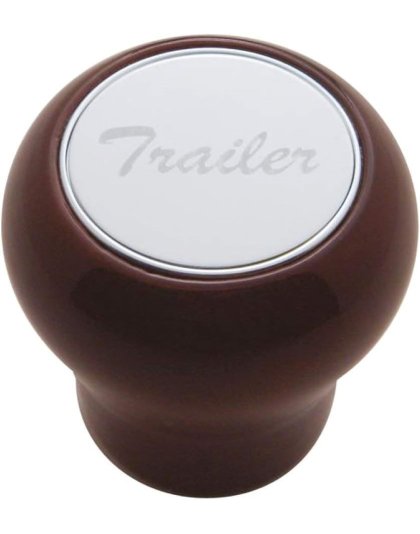 &quot;Trailer&quot; Wood Air Valve Knob - Stainless Plaque | Part Number: 23359