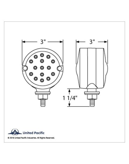  30 LED 3&quot; Dual Function Reflector Double Face Light - Amber &amp; Red LED/Amber &amp; Red Lens | Part Number: 39561