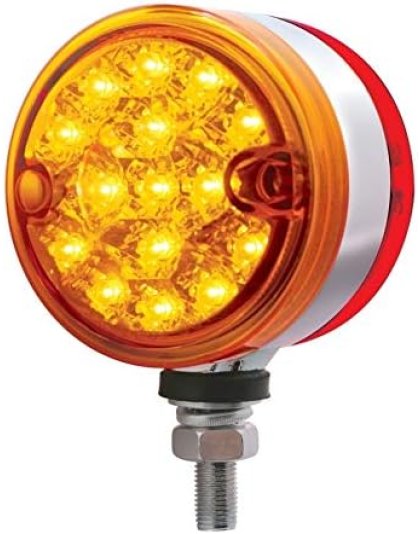  30 LED 3&quot; Dual Function Reflector Double Face Light - Amber &amp; Red LED/Amber &amp; Red Lens | Part Number: 39561