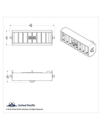  Chrome Plastic A/C Vent For 1989-2010 Freightliner FLD/Classic - Passenger | Part Number: 41023