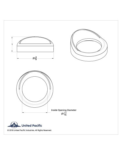  2-1/4&quot; Pyrometer Gauge Bezel For Kenworth With Visor | Part Number: 20547