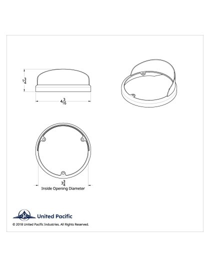  Chrome Plastic Bezel For United Pacific Double Face LED Lights With Upside Down Visor| Part Number: 32126