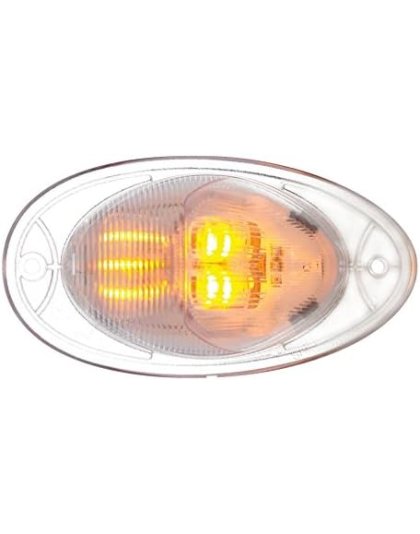 LED Turn Signal Light For 2008-2017 Freightliner Cascadia - Dome Lens, Amber LED/Clear Lens | Part Number: 37078