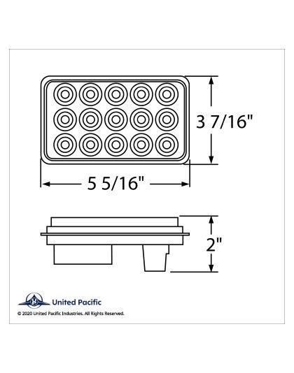 15 LED Rectangular Turn Signal Light - Amber LED/Clear Lens | Part Number: 38748